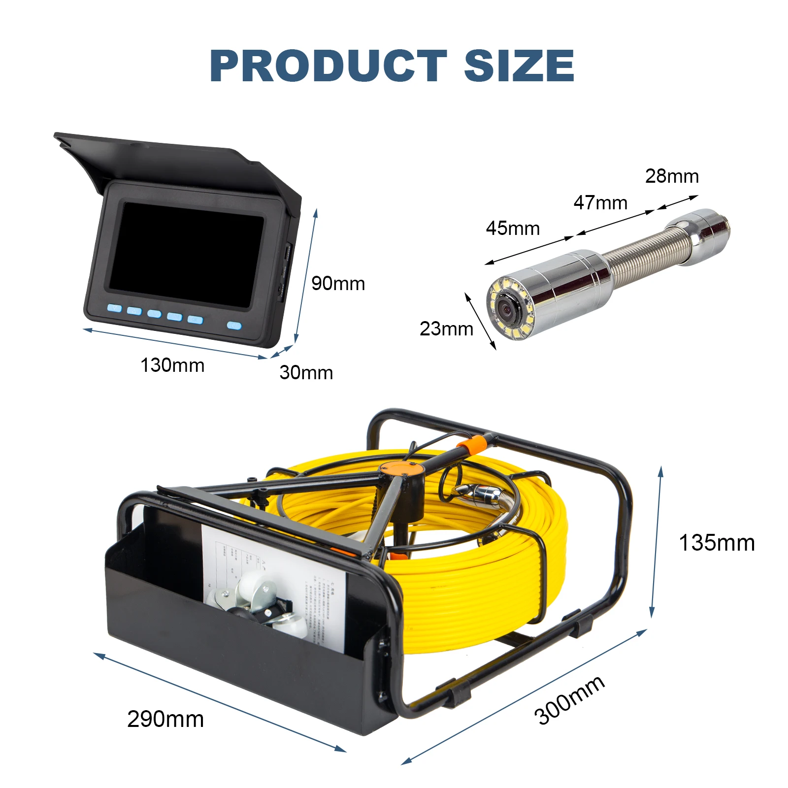 جديد وصول المهنية البسيطة فيديو التفتيش كاميرا تلفزيونات الدوائر المغلقة كامل Hd 1920X1080 عرض المجاري فحص آبار المياه كاميرا تناظرية