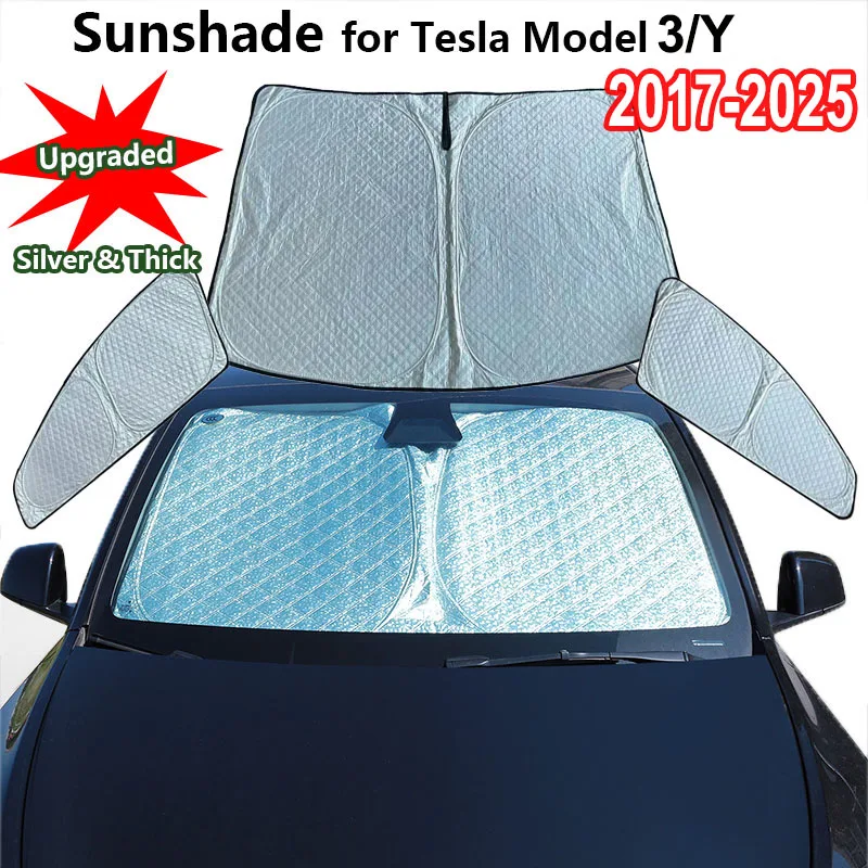 

for Tesla Model Y Juniper 2025 Window Sunshade Front Windshield Sun Shade M3 Highland 2024 Protector Cover Shading Accessories