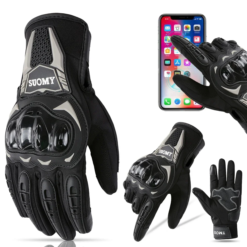 Suomy Winter Windproof Guantes Moto Motorcycle Gloves Men Women Autumn Motocross Biker Glove Touch Screen Cycling Luvas M-XXL