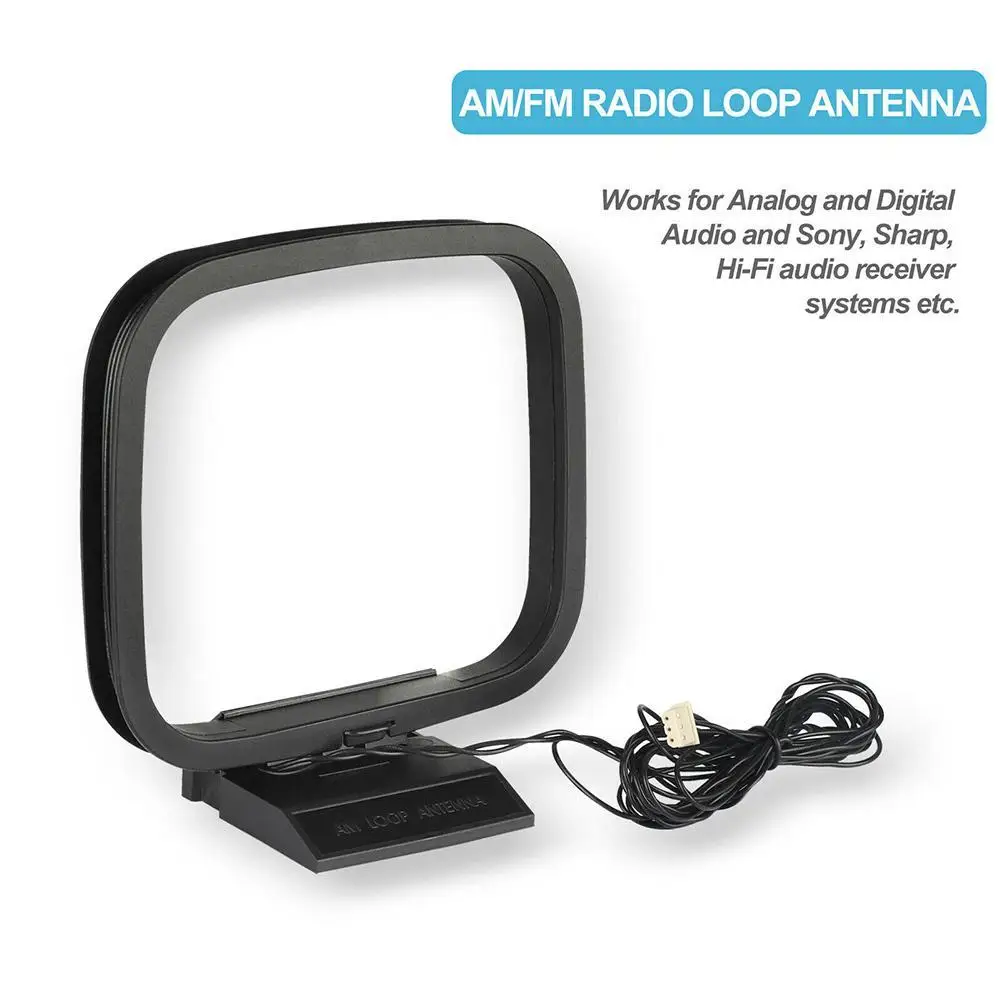 FM AM Loop Antenna for Receiver with 3-Pin Mini Connector for Sony Sharp Chaine Stereo AV Receiver Systems