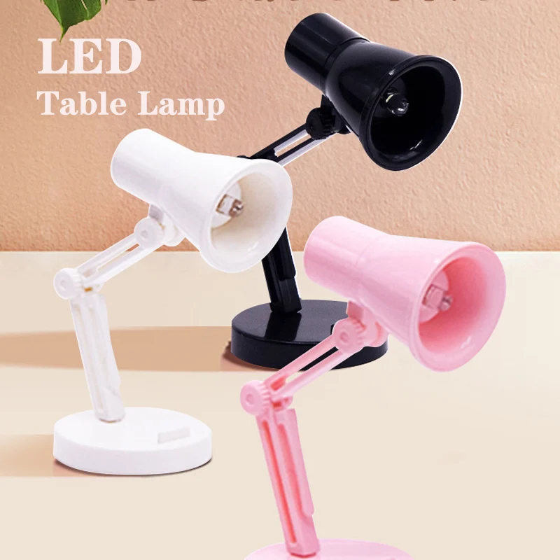 LED Mini Table Lamp Light Desktop Folding Bracket  Creative Bookclip Lamp Pretend Toys