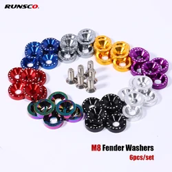 Aluminum M8 Fender Washers and Bolt Engine Washer Bolts for Honda Nissan Bmw  Tuning Car Universal 6Pcs/Pack