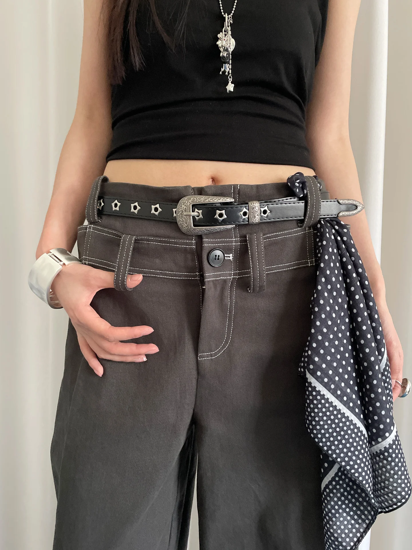 

Ретро резной узкий ремень без отверстий для женщин в американском стиле Y2k, уникальный дизайн, кожаный ремень для юбок и джинсов