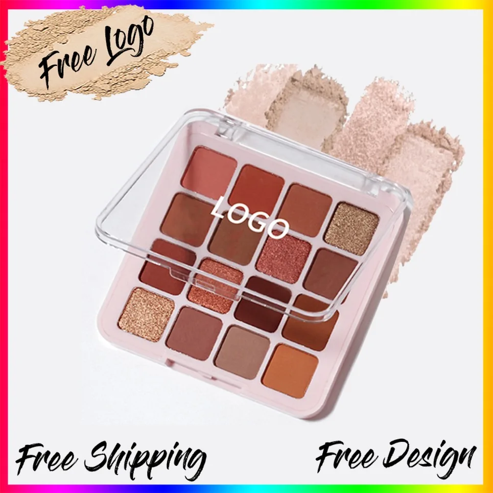 

16 Colors Matte Metallic Glitter Waterproof Eyeshadow Palette Private Label Nude Eye Shadow Vegan Makeup Wholesale Custom Logo