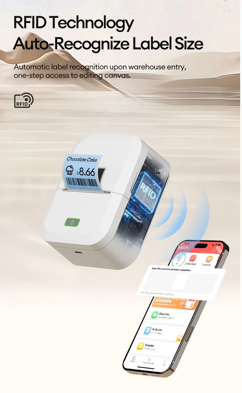 Marklif X2 Portable Thermal Printer Mini Pocket Printer Self-Adhesive Sticker Labeling Machine Similar as B21 B1 Printer Noink
