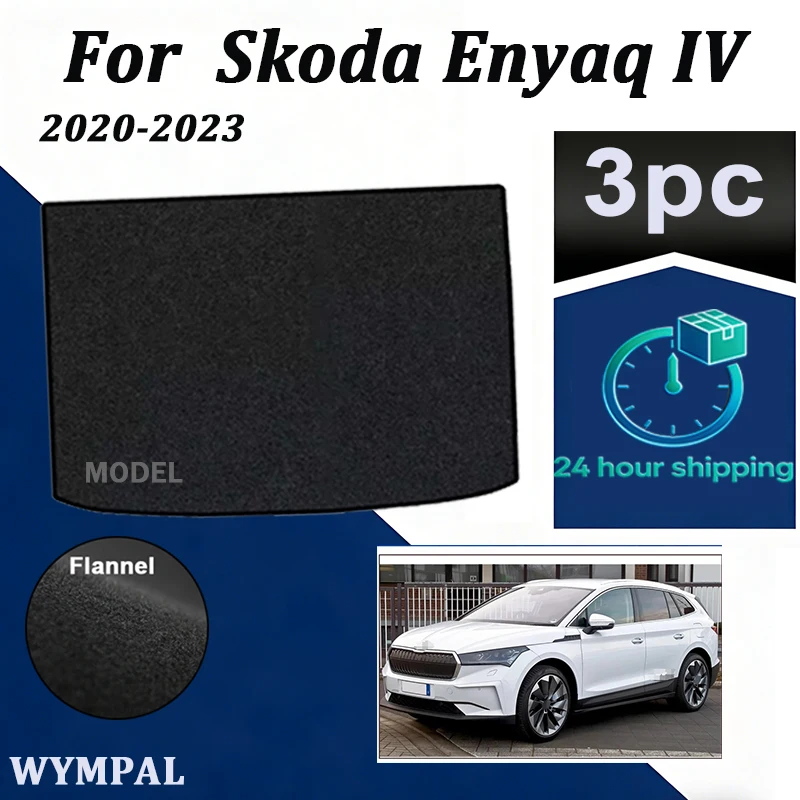 

Nylon Rear Trunk Mats For Skoda Enyaq IV RS 2020 2021 2022 2023 Boot Cargo Liner Tray Trunk Luggage Floor Carpet Pads Auto black