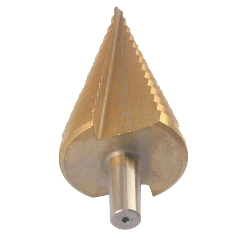 HSS Step Cone Mata Bor-4-42มม.ขนาด14รอบ Shank Hole Cutter เครื่องมือเหล็กความเร็วสูง