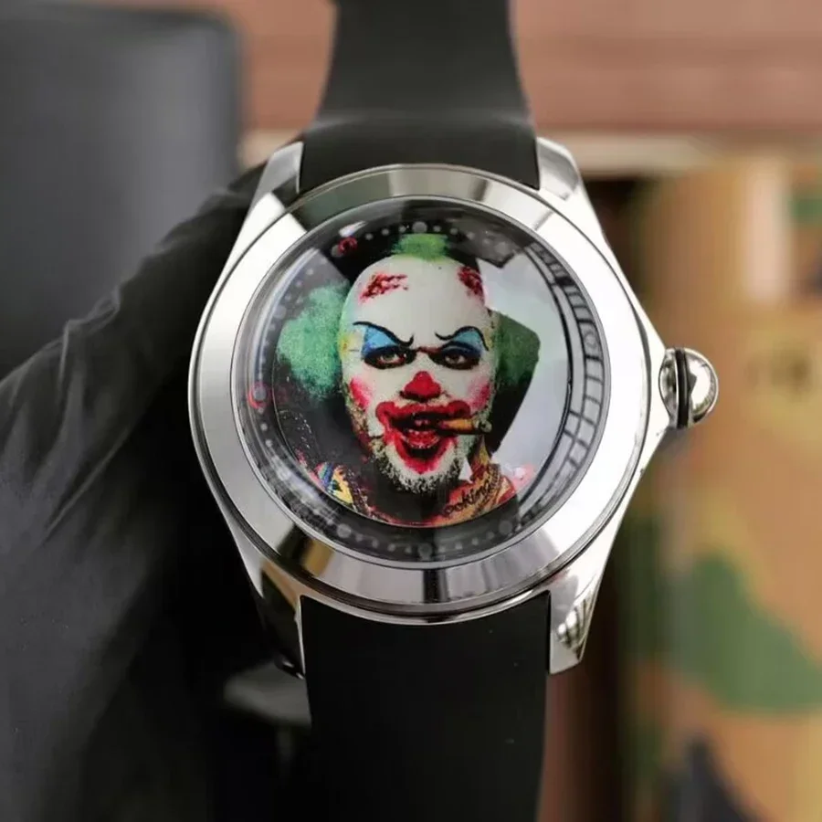 Eye in The Sky 3D Bubble Men\'s Watch Vampire Imported Movement Clown Mechanical Watches