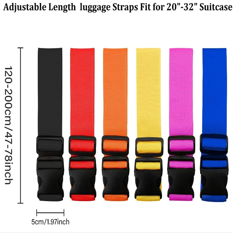 Straight Shaped Luggage Straps for Suitcase, Polyester Luggage Belt with Adjustable Release Buckle Travel Accessory