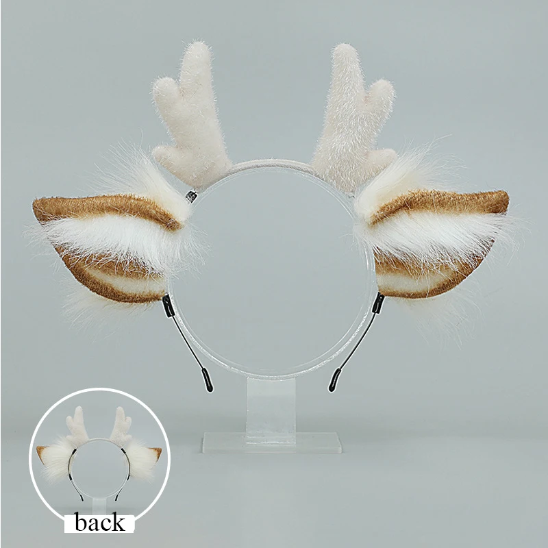 Cute Plush Antler Headband Fashion Cosplay Deer Ear Head Hoop Lolita Hair Bands Holiday Party Christmas Women Hair Accessories