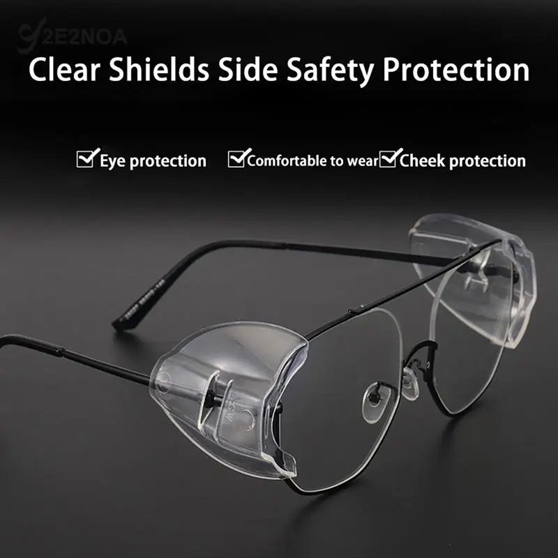 2PCS Eye Flexible Clear Shields Side Safety Goggles Glasses 95% Protection Universal Anti Fog For Women Men Fashion