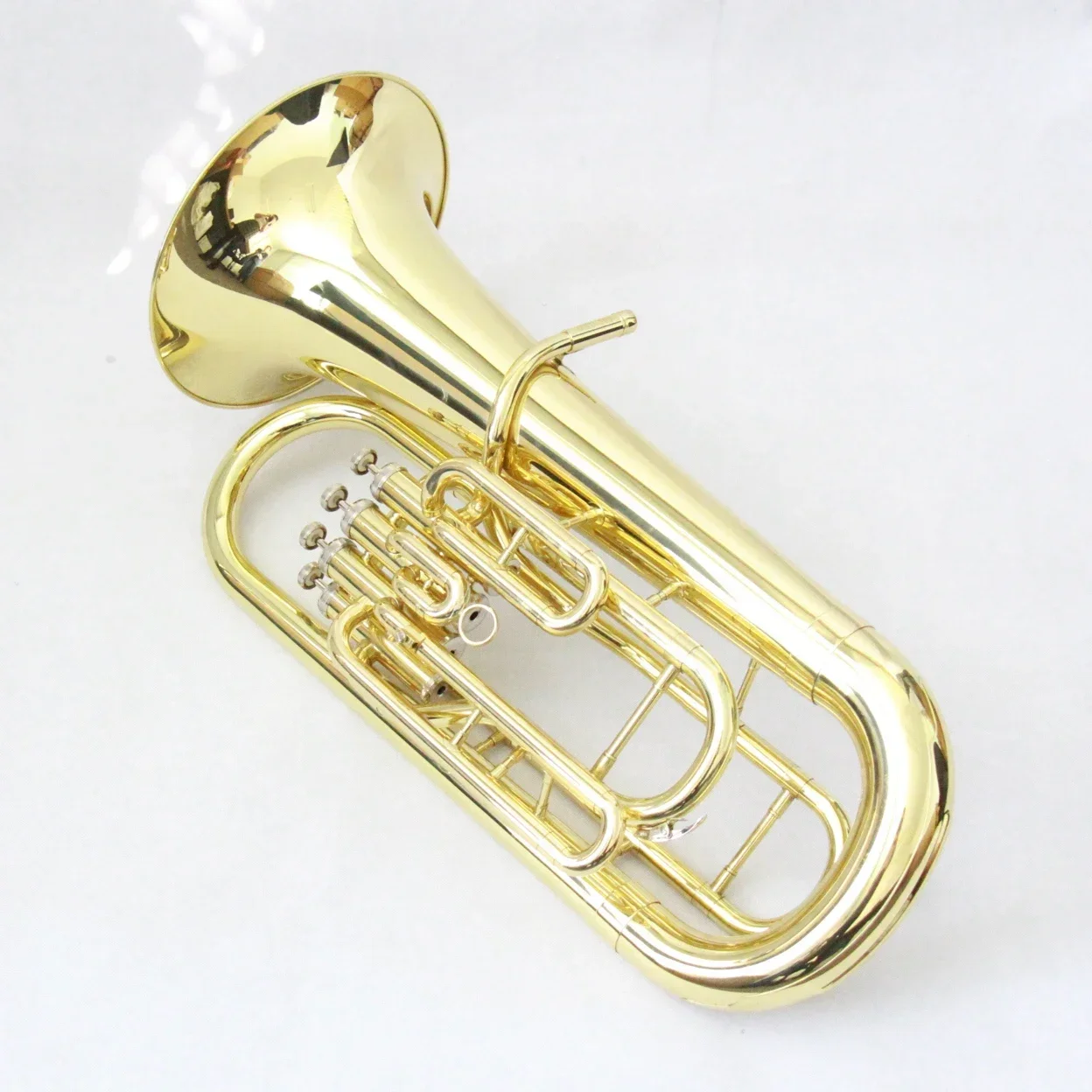 

Wholesale brass instruments 4 stainless steel piston Bb brass body cupronickel valve gold lacquered marching euphonium