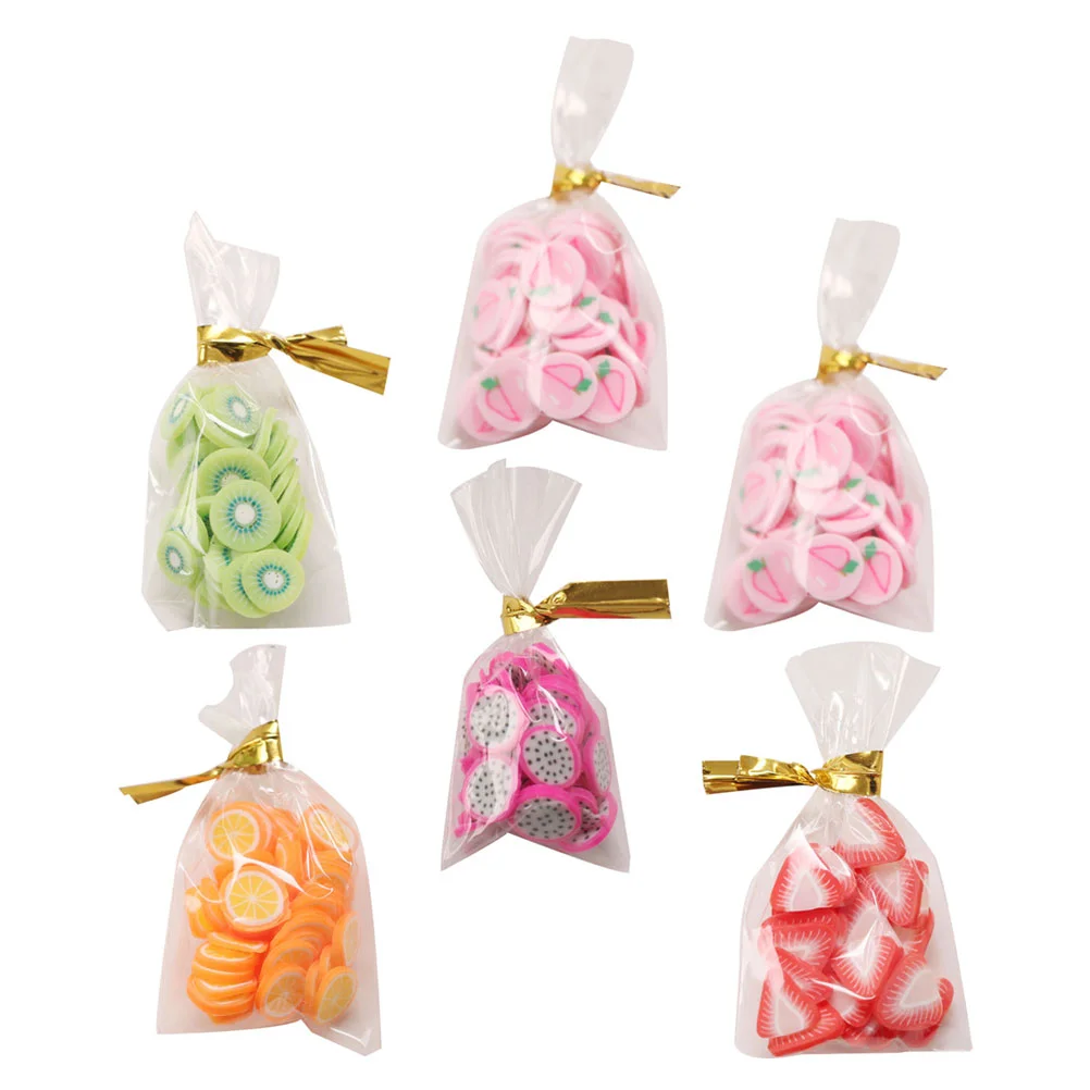 

6 Pcs Snacks Miniature Children's Toy Adornments Food Bags Decorations Props Packaged Ornaments Simulated Rubber Candy