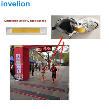 860-960mhz epc gen2 wegwerp alien h3 marathon chip tag op runner schoenen rfid papier label beschrijfbare 10 cm-2 m in running/fietsen