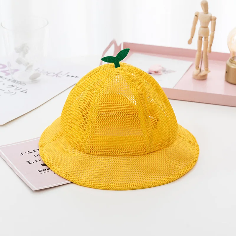 Yellow Hats Children Hat Mesh Fisherman Hat Children Sunshade Baby Sun Hat Newborn Photography Prop Baby Accessories Панама 아기모자