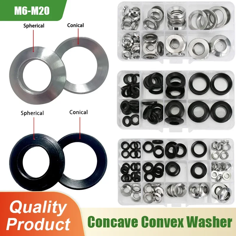 M6 M8 M10 M12 M16 M20 Solid Conical Countersunk Stainless Steel Washer Spherical Gasket Concave Convex Cone Carbon Steel Spacers
