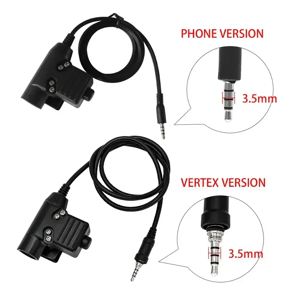 TAC-SKY PTT U94Yaesu Vertex VX-6R VX-7R VX6R VX7R FT-270  Walkie Talkie Yaesu Vertex U94 PTT Tactical Hheadset Military Adapter