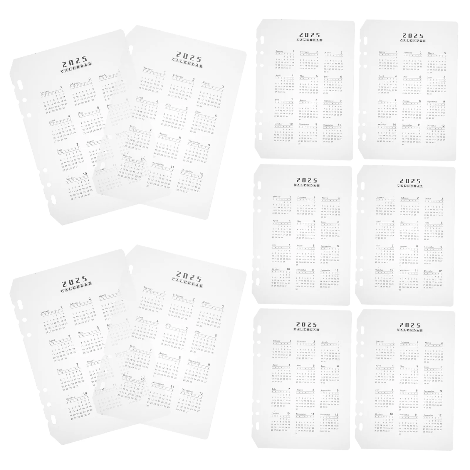 10 Pcs Frosted Calendar Bezel Planner Refills Binder The Notebook Weekly Dividers Monthly Binders Inserts Organizers Baffle