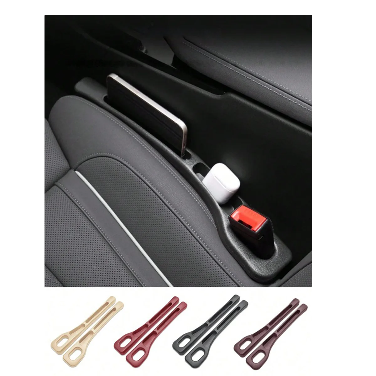 1pair Car Seat Gap Filler Universal Center Console Seat Gap Plug Strip Side Seam Leak Proof Auto Anti-falling Storage Organizer