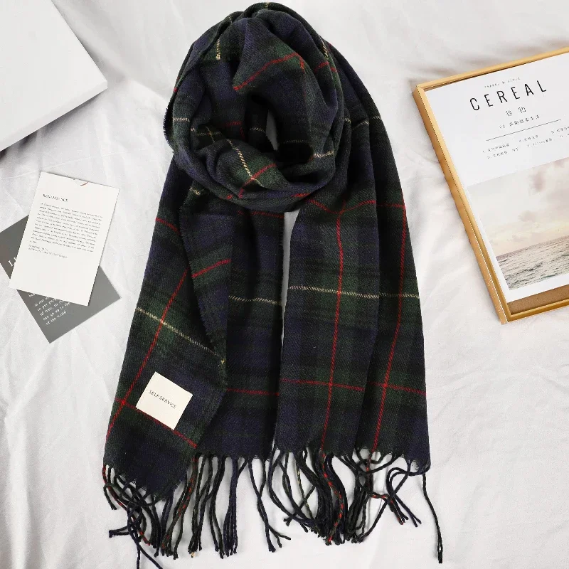 منقوشة الشتاء وشاح المرأة الرقبة رئيس الأوشحة أزياء عارضة الأوشحة الكشمير السيدات شالات ويلتف Bufandas Hombre #4