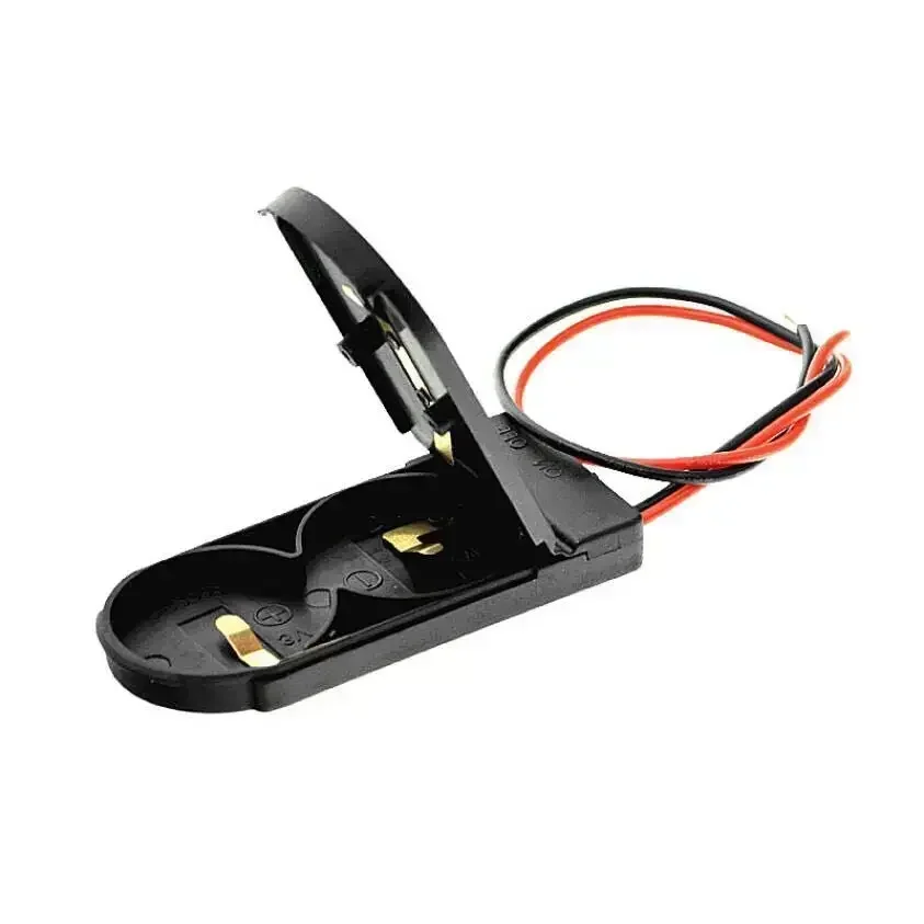 

20 шт./лот, 6 В, батарейный отсек с кнопкой CR2032 LIR203, держатель для батарейного переключателя, зажим с проводом, кабель переключателя с плоской крышкой