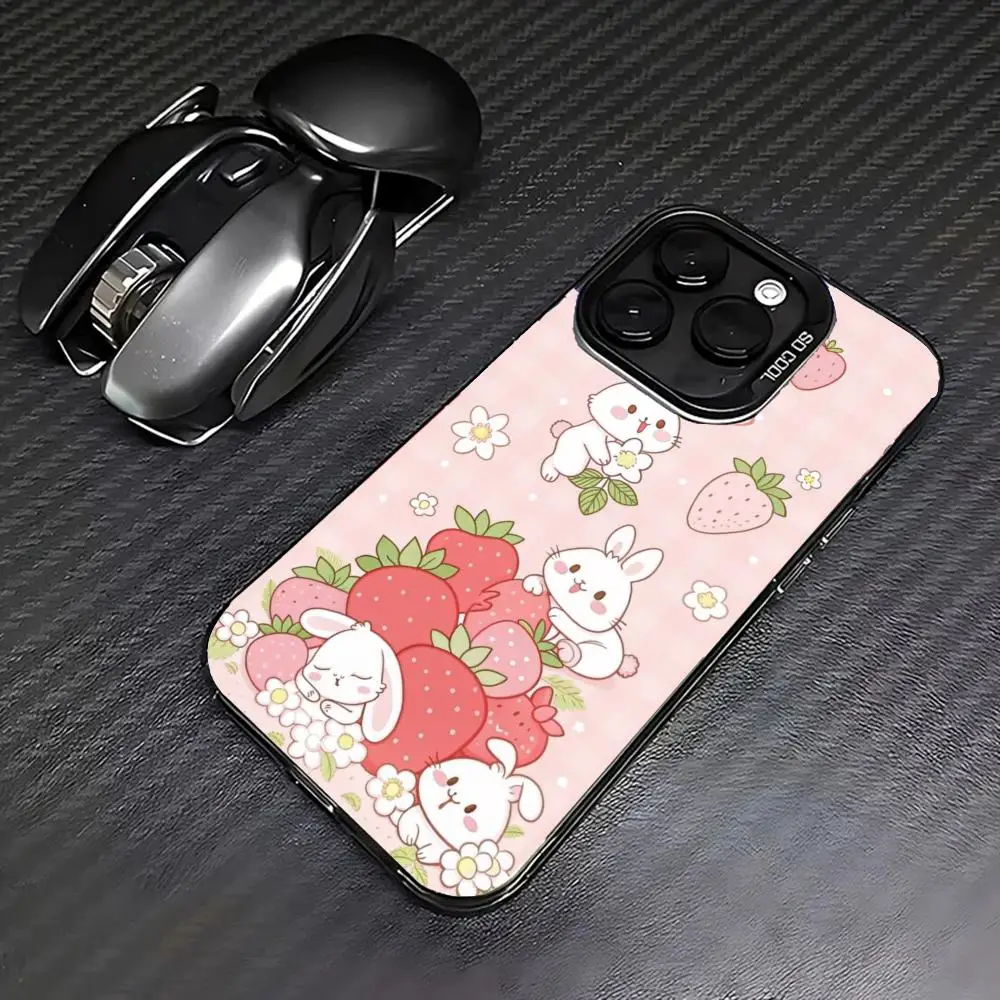 

Cute rabbit design case for iPhone 16 15 14 13 12 11 Pro/ Max/Plus shock-proof rear cover anti-fingerprint