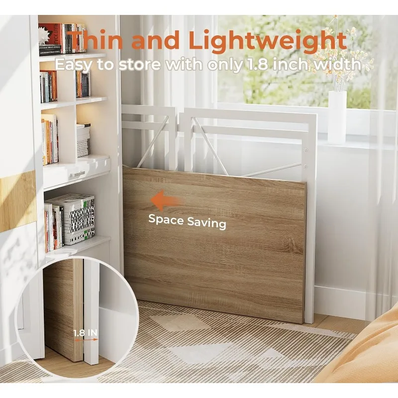 Coavas 31.5 inch Folding Desk No Assembly Required, Writing Computer Desk Space Saving Foldable Table Simple Home