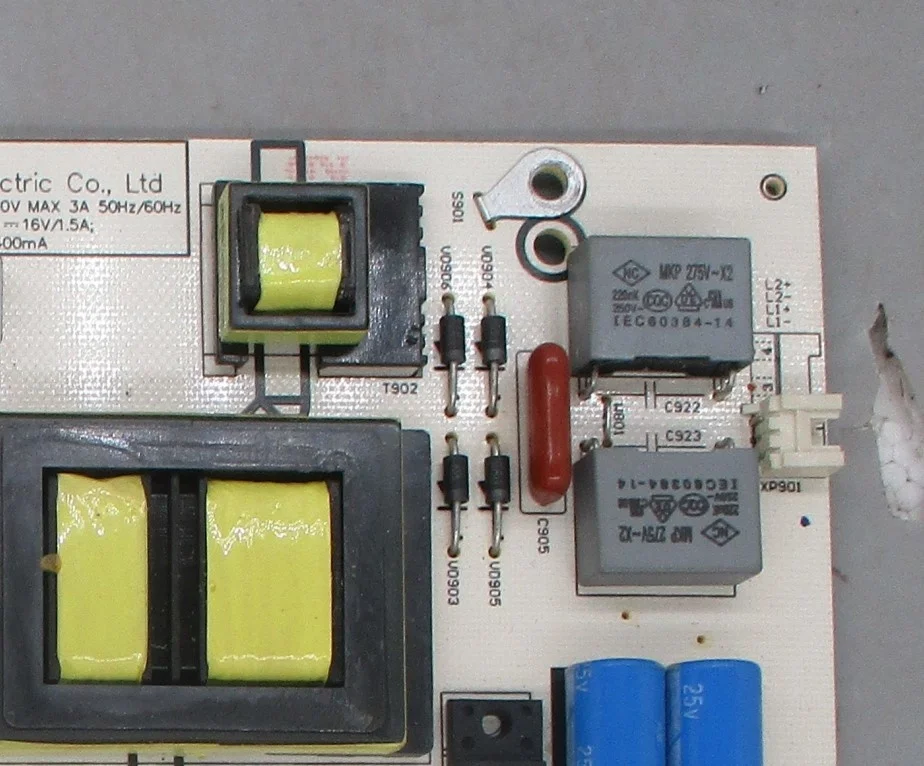 Desmontaje para Hisense Led43ec290n, placa de alimentación Rsag7 820,5687, 2 pines, 10 pines, condensador Dual
