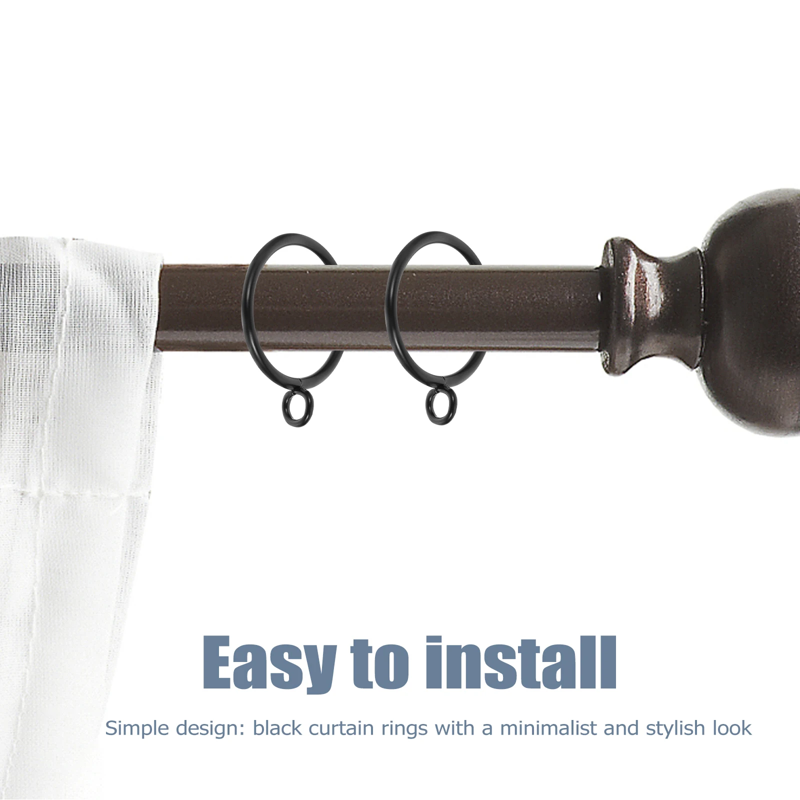 

40 Pcs Curtain Ring Metal Rings Drapery Eyelet Pole Hooks for Curtains Drapes with Eyelets Rod