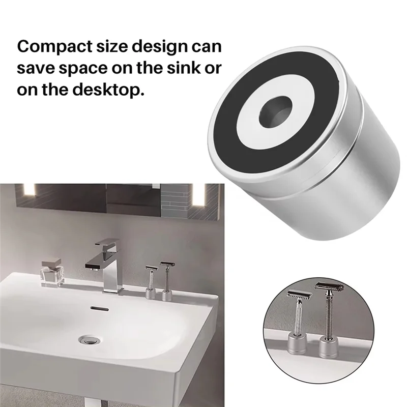 حامل ماكينة الحلاقة الآمن/قاعدة من سبائك الألومنيوم حامل ماكينة الحلاقة العادية (غير متضمنة الحلاقة) فضي