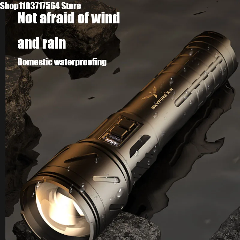 

High Power XHP100 Led Flashlight Rechargeable 4 Core Torch Zoom Usb Hand Lantern For Camping, Outdoor & Emergency Use