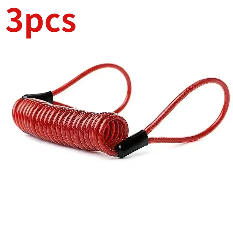 3pcs for Motorcycle Tuning Parts Car Lock Warning To Remind Rope Singles Singles Lock Rope Safety Rope Scooters Keychain