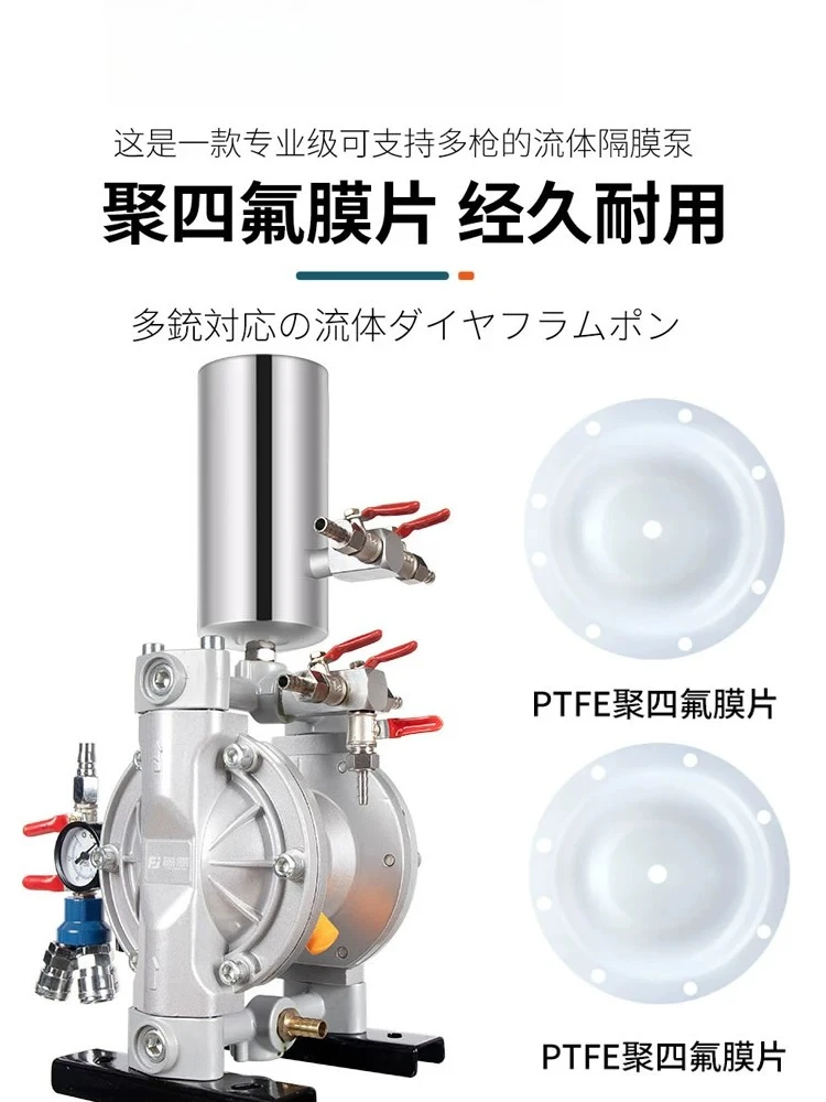 A-15A Pneumatic Diaphragm Pump, Portable High Pressure Double Acting Membrane Pump 0.15-0.7MPa for Spray Paint