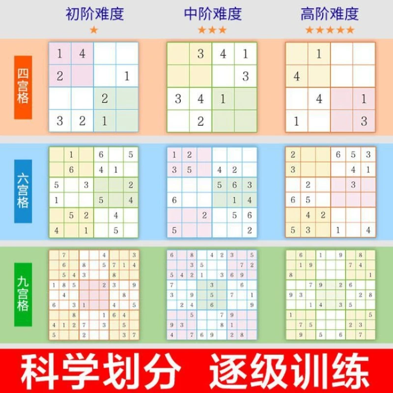 Ladder Sudoku Training Book, Math Logical Thinking Exercise, Beginner To Advanced Sudoku Puzzle Games