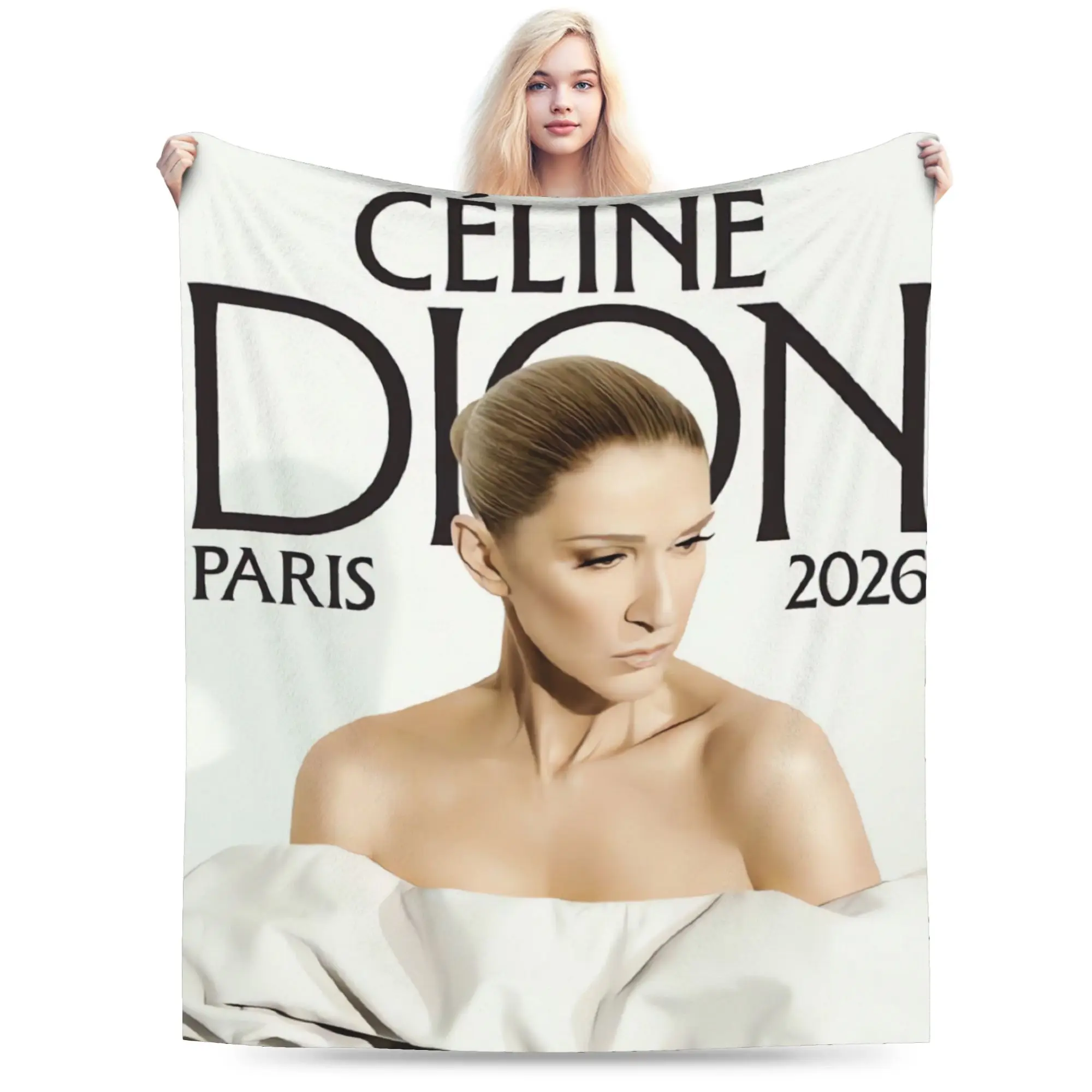 Warm Blankets Decorative Celines Dions Paris 2026 Tour Throw Blanket  Flannel Bedspread For Outdoor Funny Sofa Bed Cover
