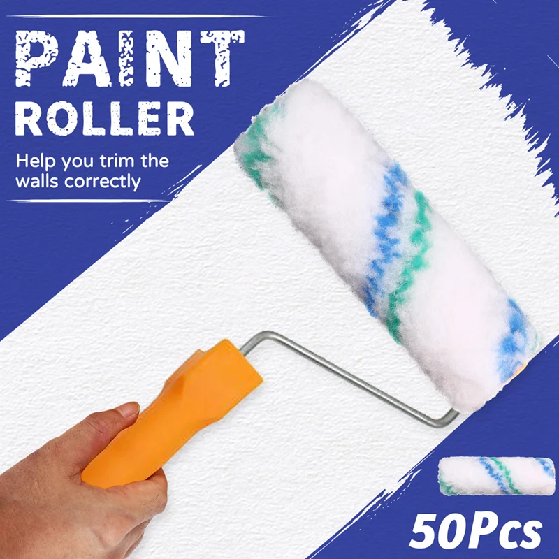 50PCS 4Inch 100Mm Profesional Wall Paint Roller Set Mini Roller Paint Coating Edger Painting Rolling Brush For Wall