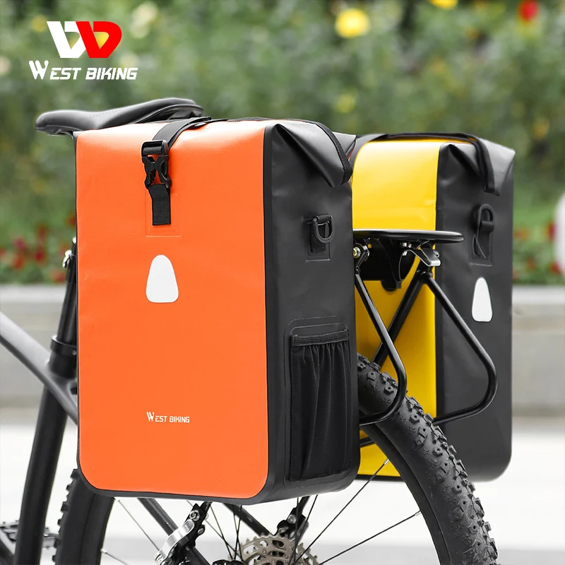 WEST BIKING Bike Bags Bicycle Rack Pannier Bag Waterproof Portable Cargo Saddle Bag Shoulder Bag Professional Bike Rear Panniers