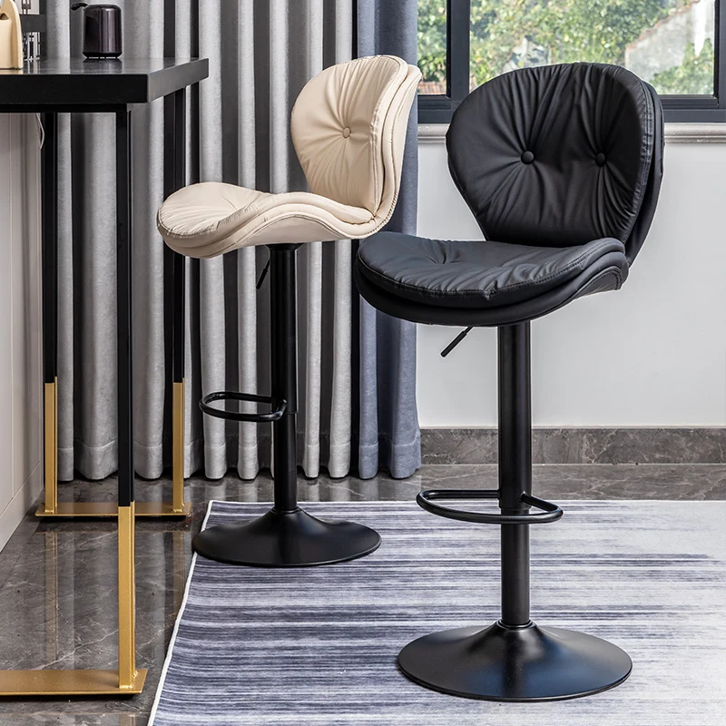 ‌Luxury Adjustable Bar Stool with Backrest, Swivel Kitchen Island Chair, Height Counter Stool for Home & Commercial Use