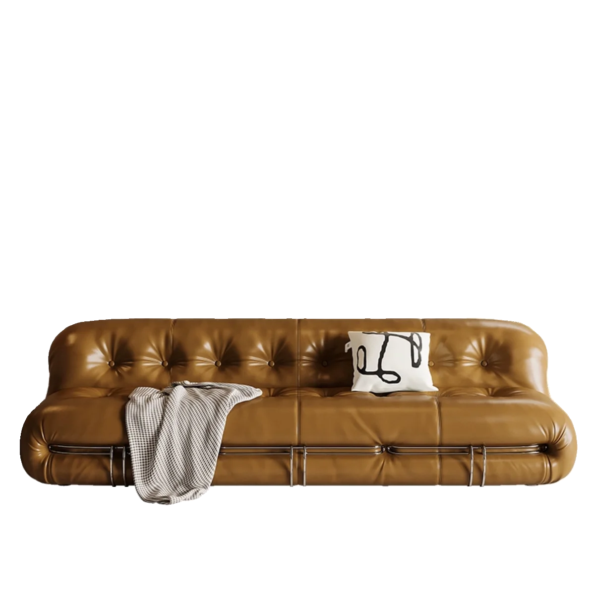 

Genuine leather art sofa living room straight combination oil wax hippo large steel teeth