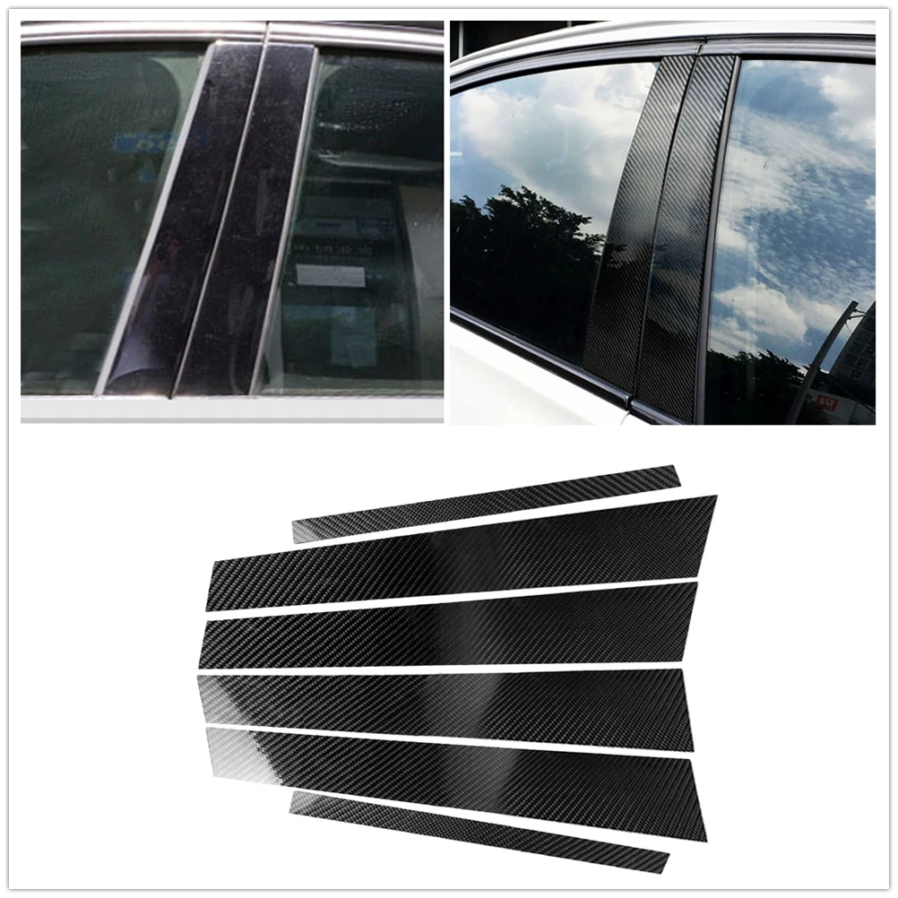 

For BMW 3 Series E90 2005-2012 Window B Pillar Trim Decoration Carbon Fiber Exterior Car Door Center Sealing Strip Cover Sticker