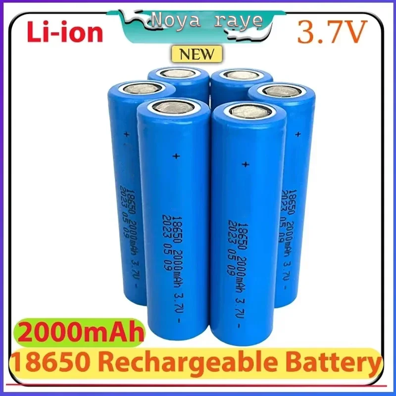 ICR18650 Rechargeable Battery 3.7V 2000mAh 18650 Li-ion Battery Cell for DIY Power Tool Battery Flashlight Solar light