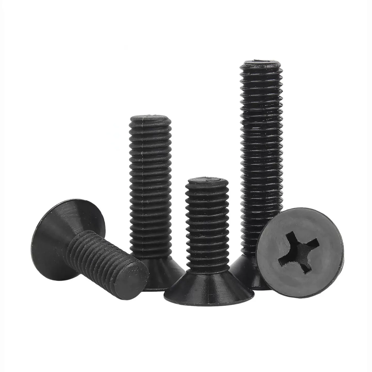 10~50Pcs M2 M2.5 M3 M4 M5 M6 M8 Black Nylon Countersunk Head Screws Flat Head Cross Groove Plastic Cross Head Bolts