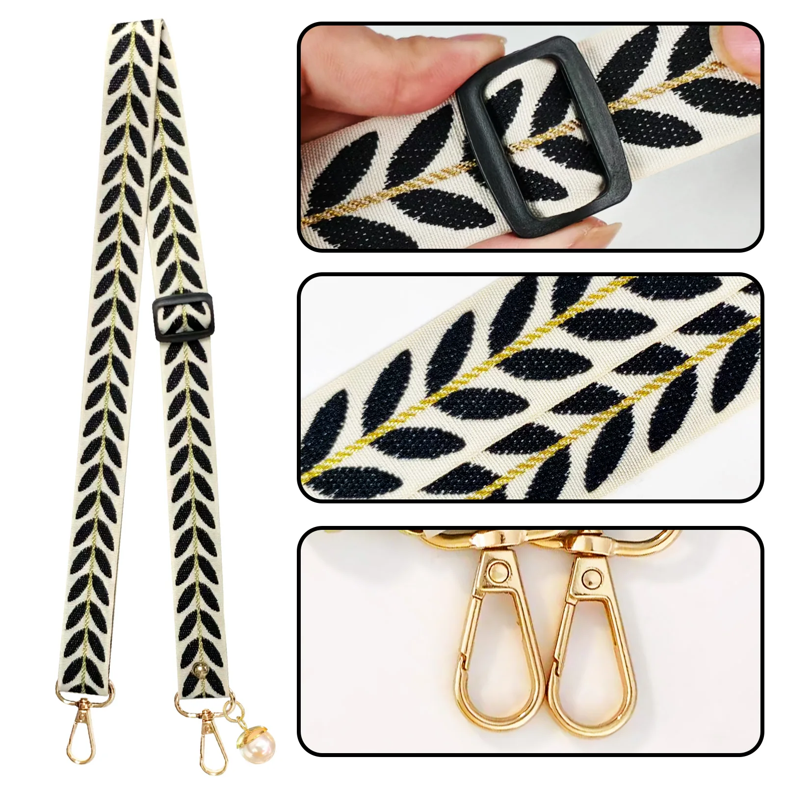 

1 шт. Стильный ремешок для телефона в форме листа с креплением для телефона, полиэстер, регулируемая длина, унисекс, для повседневного использования на улице и в поездках