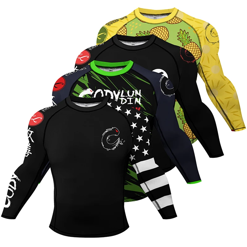 Nowe wzory Sport odzież MMA Bjj Kickboxing Kimono Jiu Jitsu koszulka Muay thai Rashguard siłownia koszulki bokserskie odzież sportowa T Shirt