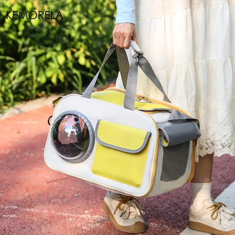 Outdoor-Katzenträgerrucksack – geräumig, atmungsaktiv, Handtasche und Tragetuch zum Wandern, Weltraumkapsel-Katzentasche mit verstellbaren Trägern