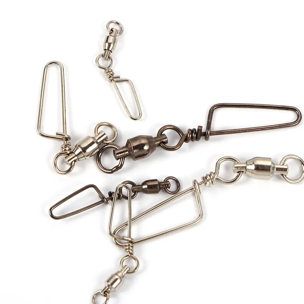 Resistant High Rolling Swivel Fishing Accessories Stainless Steel Ball Bearing Connector Coastlock Snap Fishing Swivels
