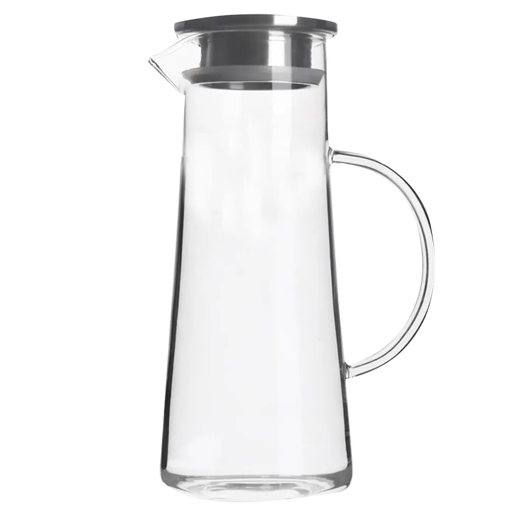 1Pcs Household Glass Water Bottle Large Capacity 1450Ml Heat Resistant Kitchen Tea Pitcher Transparent Cold Brew Coffee Iced Tea