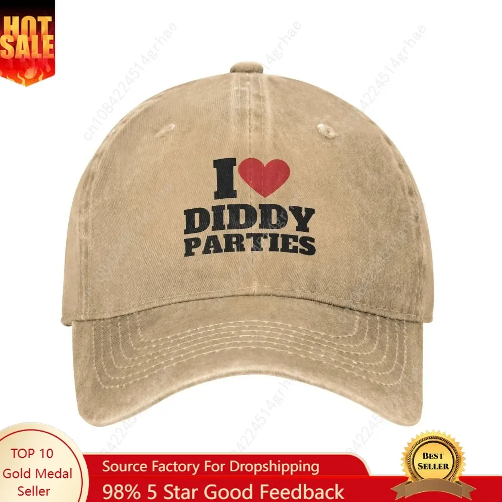 

Spring I Love Diddy Parties Baseball Cap Sun Print Washed Trucker Hat Men Women Vintage Outdoor Sport Baseball Caps