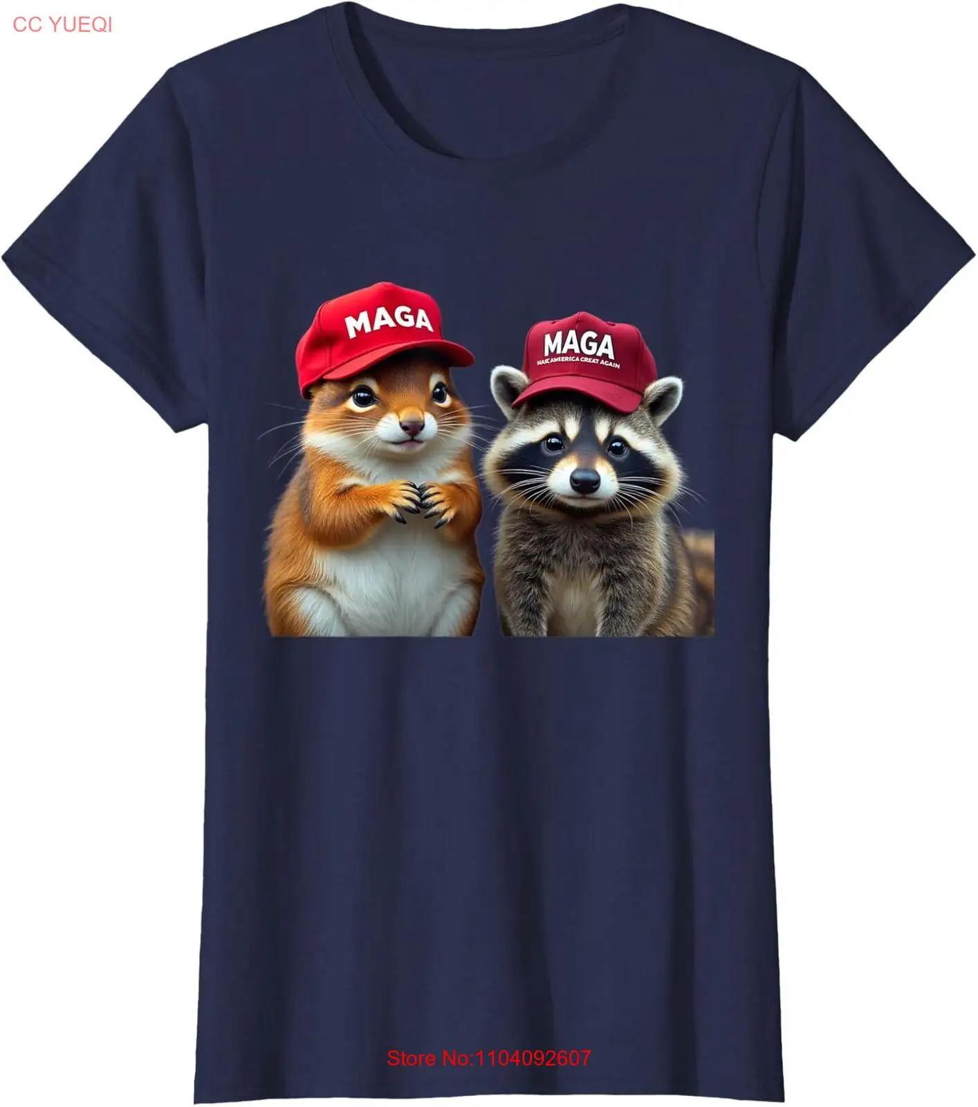 

Social Media Star The Squirrel Fred The Raccoon Funny Ladies' Crewneck T-Shirt
