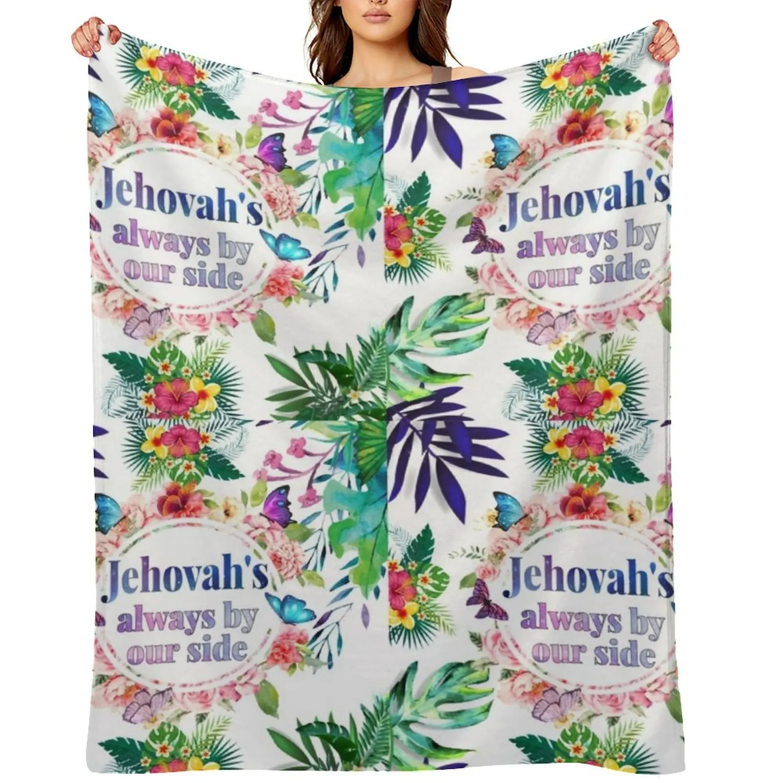 

JEHOVAH'S ALWAYS BY OUR SIDE Throw Blanket for sofa Hairy Luxury Brand Cute Plaid Blankets